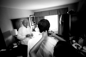 Groom Getting Ready at hotel