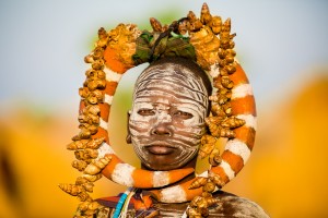Portrait of a Mursi woman. Mursi are one of the most unique tribes in the world. They are mostly known for wearing lip plates