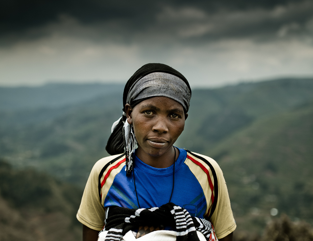 Portrait of a women working on her farm in Uganda